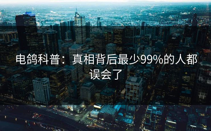 电鸽科普：真相背后最少99%的人都误会了