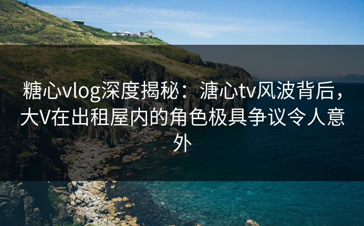 糖心vlog深度揭秘：溏心tv风波背后，大V在出租屋内的角色极具争议令人意外