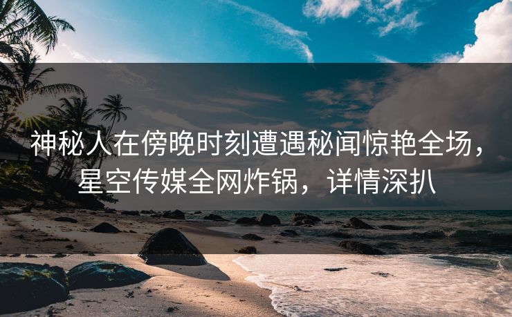 神秘人在傍晚时刻遭遇秘闻惊艳全场，星空传媒全网炸锅，详情深扒