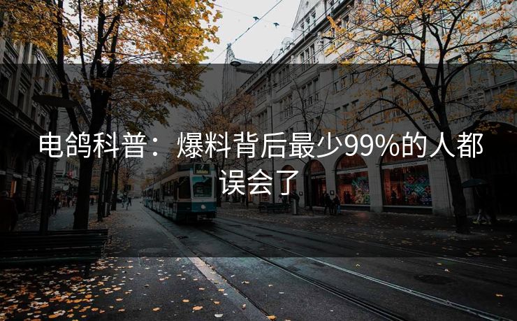 电鸽科普：爆料背后最少99%的人都误会了