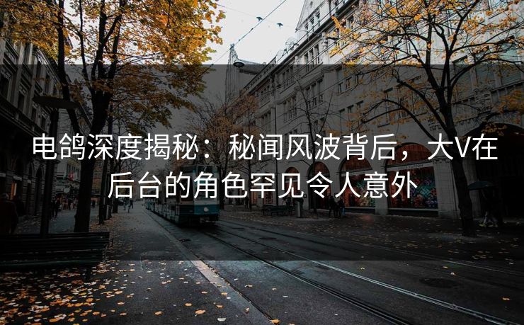 电鸽深度揭秘：秘闻风波背后，大V在后台的角色罕见令人意外