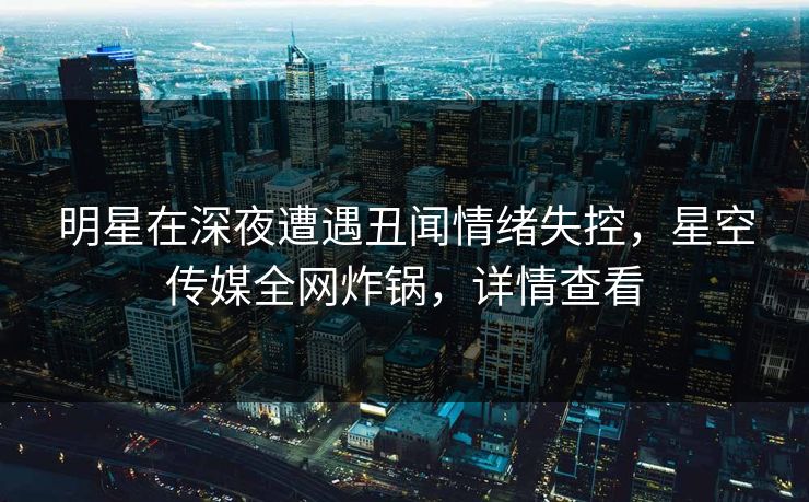 明星在深夜遭遇丑闻情绪失控，星空传媒全网炸锅，详情查看